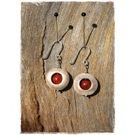 reindeer horn jewelry, reindeer antler jewelry, luna-earrings 8mm