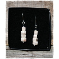 reindeer horn jewelry, reindeer antler jewelry, stripe baluster earrings RO