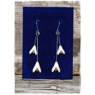 reindeer horn jewelry, reindeer antler jewelry, two twinflower earrings